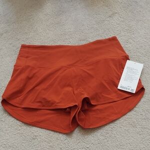lululemon athletica Orange Athletic Speed Up 2.5 Shorts